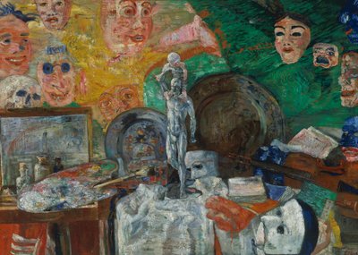 Stillleben im Studio oder Attribute der Kunst von James Ensor