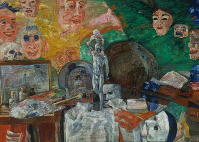 Stillleben im Studio oder Attribute der Künste von James Ensor