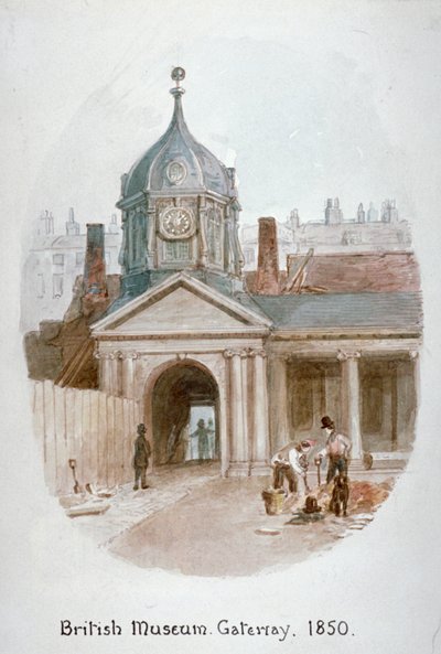 Tor zum alten British Museum Montague House, Bloomsbury, London, 1850 von James Findlay