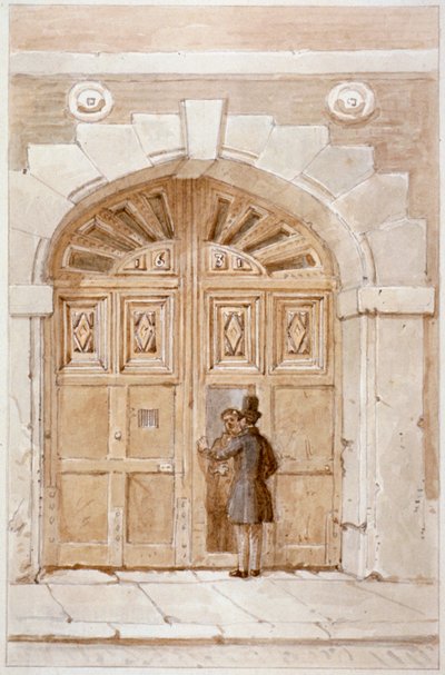 Ansicht der Holztore datiert 1631, bei Nr. 46 Lime Street, 1855 von James Findlay