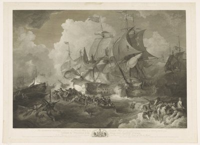 Sieg der englischen Flotte über die französische Flotte, 1794 von James Fittler