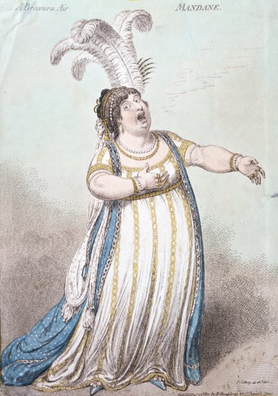 Eine Bravour-Arie, Mandane, veröffentlicht von Hannah Humphrey im Jahr 1801 von James Gillray