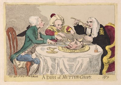 Ein Gericht Lammkoteletts, veröffentlicht 1788 von James Gillray
