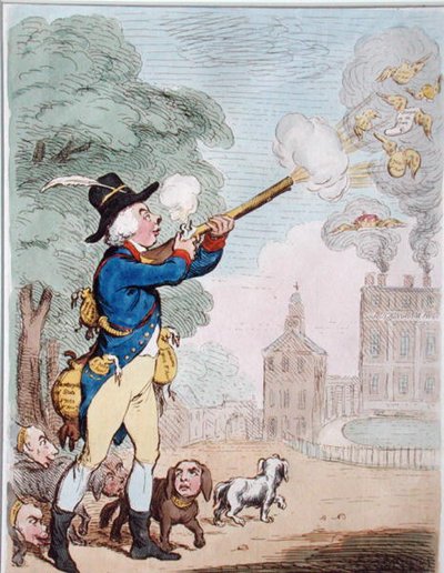 Ein guter Schuss, oder Billy-Ranger der Wildhüter in einem feinen Jagdgebiet von James Gillray