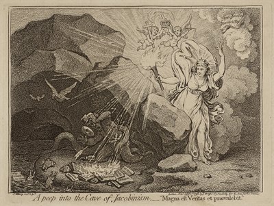 Ein Blick in die Höhle des Jakobinismus, oder Magna est Veritas et praevalebit, 1798 von James Gillray