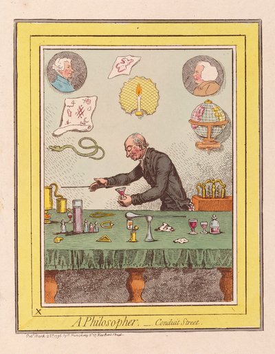 Ein Philosoph: Conduit Street, veröffentlicht 1796 von James Gillray