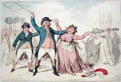 Ein Beweis für die verfeinerten Gefühle eines liebenswerten Charakters, kürzlich ein Kandidat für eine bestimmte alte Stadt von James Gillray