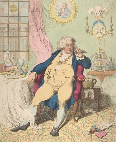 Ein Genussmensch unter den Schrecken der Verdauung, 2. Juli 1792 von James Gillray