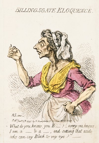 Billingsgate Eloquenz, veröffentlicht von Hannah Humphrey, 1795 (Detail) von James Gillray
