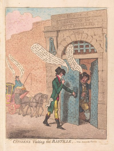 Bürger besuchen die Bastille, veröffentlicht 1799 von James Gillray