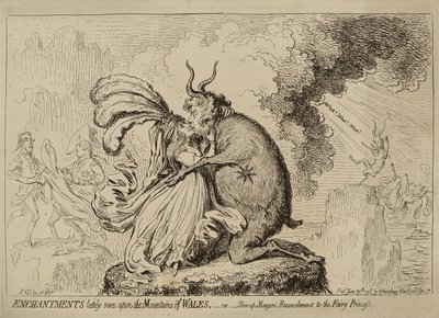 Verzauberungen, die kürzlich auf den Bergen von Wales gesehen wurden oder "Shon-ap-Morgans Versöhnung mit der Feenprinzessin", veröffentlicht am 30. Juni von James Gillray