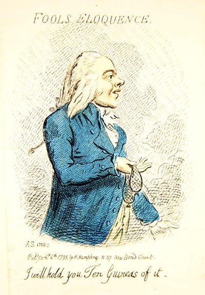 Narrenrede, veröffentlicht von Hannah Humphrey im Jahr 1795 (Detail) von James Gillray
