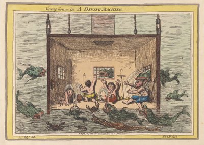 Abstieg in einer Tauchmaschine von James Gillray