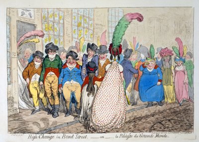 High Change in Bond Street oder la Politesse du Grande Monde, 1796 (handkolorierte Gravur) von James Gillray