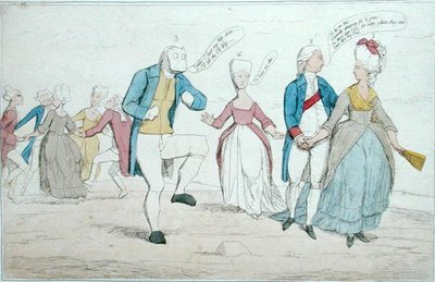 Kürzlich entdeckte Denkmäler auf der Salisbury-Ebene, veröffentlicht von Hannah Humphrey im Jahr 1782 von James Gillray
