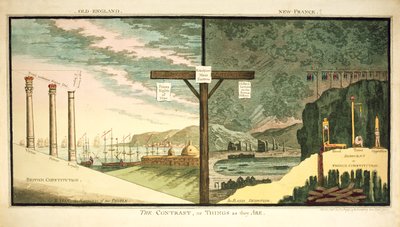 Altes England, Neues Frankreich, Der Kontrast, veröffentlicht von Hannah Humphrey, 1796 von James Gillray