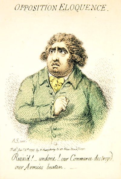 Oppositionsrede, veröffentlicht von Hannah Humphrey im Jahr 1795 (Detail) von James Gillray