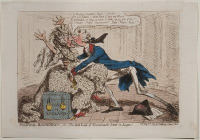 Politische Vergewaltigung, oder Die alte Dame von Threadneedle Street in Gefahr!, veröffentlicht von Hannah Humphrey, 1797 von James Gillray