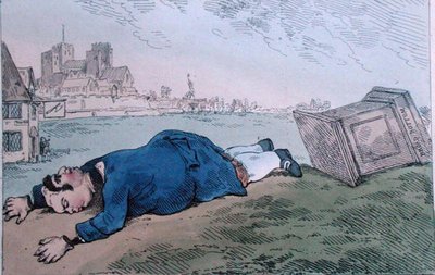 Der Fall von Dagon, oder seltene Nachrichten für die Leadenhall Street, veröffentlicht von William Humphrey im Jahr 1784 von James Gillray