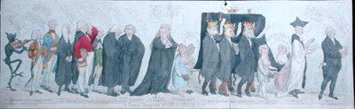 Der Trauerzug von Miss Regency von James Gillray