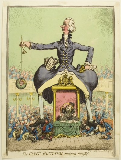 Der Riesen-Faktotum amüsiert sich von James Gillray
