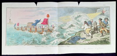 Der Sturm zieht auf oder Die republikanische Flottille in Gefahr von James Gillray