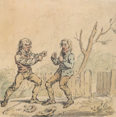 Zwei Männer im Faustkampf von James Gillray