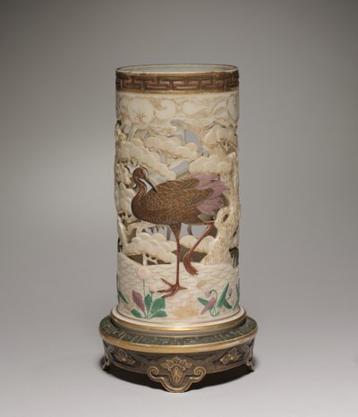 Vase, hergestellt von Worcester Porzellanmanufaktur, 1873 von James Hadley