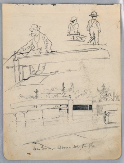 Offene Schleuse, Akron, Ohio von James Henry Moser