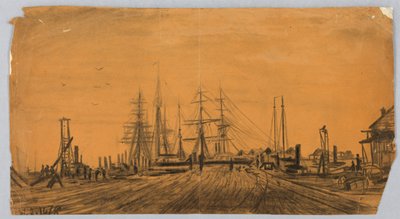 Werft und Pier von James Henry Moser