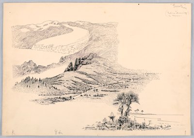 Drei Landschaften, Entwurf für das Washington Board of Trade Dinner, 13. Mai 1908 von James Henry Moser