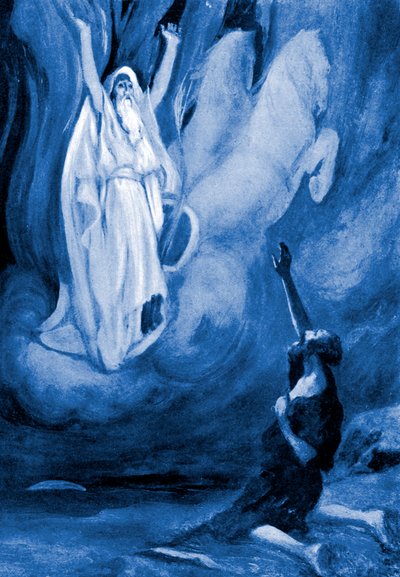 Elija steigt in einem Feuerwagen auf - Bibel von James Jacques Joseph (after) Tissot