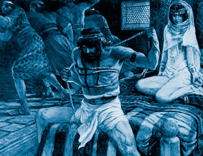 Simson zerbricht seine Fesseln von J. James Tissot - Bibel von James Jacques Joseph (after) Tissot