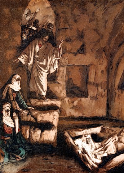 Jesus erweckt Lazarus aus dem Grab, 1897 von James Jacques Joseph Tissot