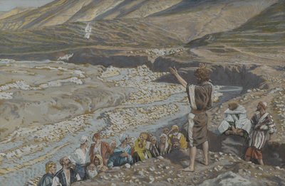 Der heilige Johannes der Täufer sieht Jesus von weitem, Illustration aus Das Leben unseres Herrn Jesus Christus von James Jacques Joseph Tissot