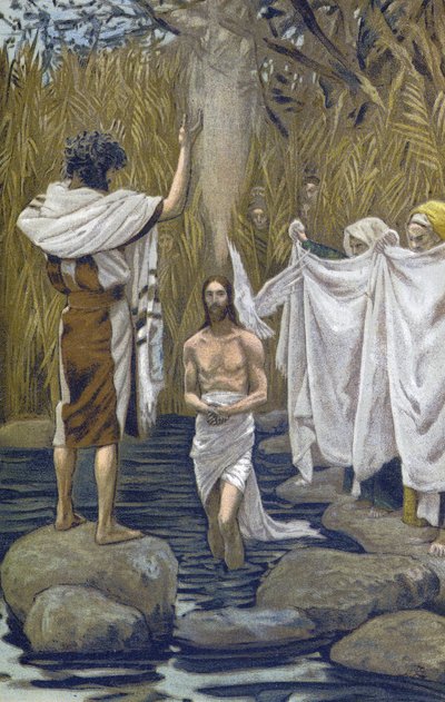 Die Taufe Jesu - aus „Das Leben unseres Herrn Jesus Christus“ - 1899 von James Tissot von James Jacques Joseph Tissot