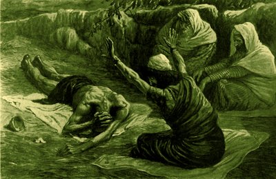 Hiob auf dem Müllhaufen, von Tissot - Bibel von James Jacques Joseph after Tissot