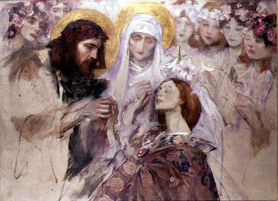 Christus segnet eine junge Frau von James Jebusa Shannon
