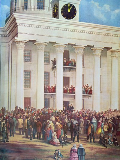 Einweihung von Jefferson Davis im Senatshaus, Montgomery, Alabama von James Massolon