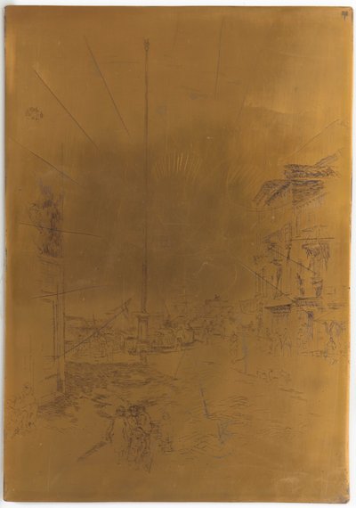 Stornierte Druckplatte für <em>Der kleine Mast</em> von James Abbott McNeill Whistler