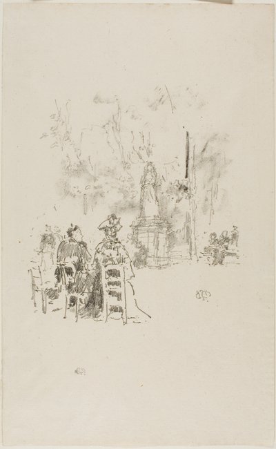 Gespräch unter der Statue, Jardin du Luxembourg von James Abbott McNeill Whistler