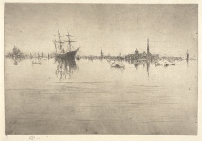 Nocturne, aus dem First Venice Set (Venedig, eine Serie von zwölf Radierungen) von James Abbott McNeill Whistler