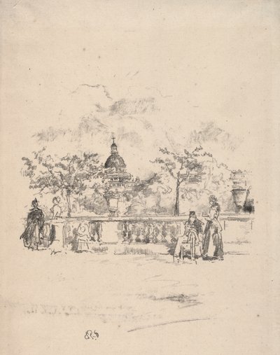 Pantheon von der Terrasse der Luxemburger Gärten von James McNeill Whistler