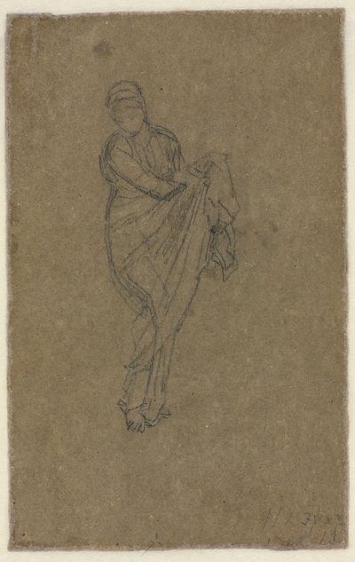 Stehende Frau, die ihr Kleid hochhält (Rückseite) von James McNeill Whistler