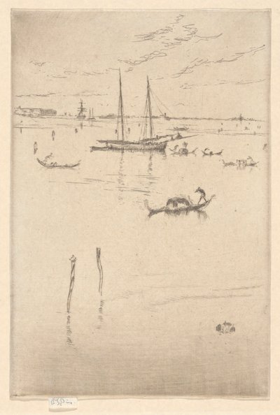 Die kleine Lagune, aus dem ersten Venedig-Set (Venedig, eine Serie von zwölf Radierungen) von James Abbott McNeill Whistler