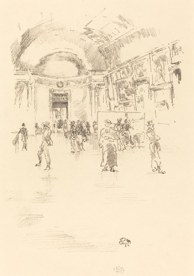 Die lange Galerie, Louvre von James Abbott McNeill Whistler