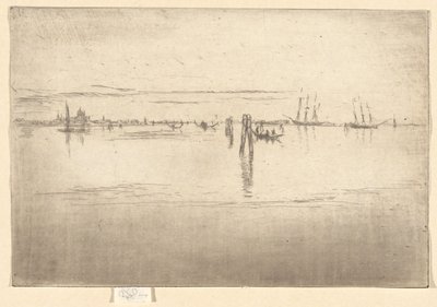 Die Lange Lagune, aus dem Zweiten Venedig-Set (Ein Satz von sechsundzwanzig Radierungen) von James Abbott McNeill Whistler