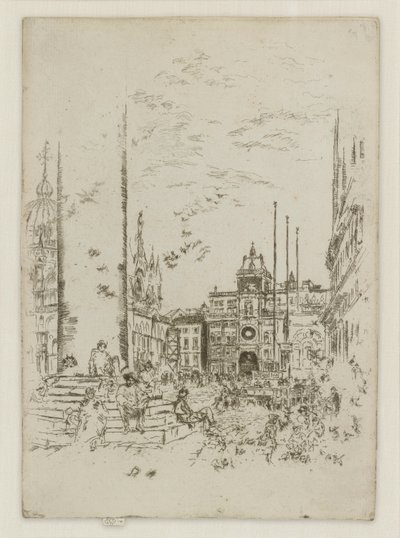Die Piazzetta, aus dem ersten Venedig-Set (Venedig, eine Serie von zwölf Radierungen) von James Abbott McNeill Whistler
