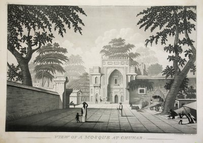 Ansicht einer Moschee in Chunar, veröffentlicht 1810, Gravur von James Moffat