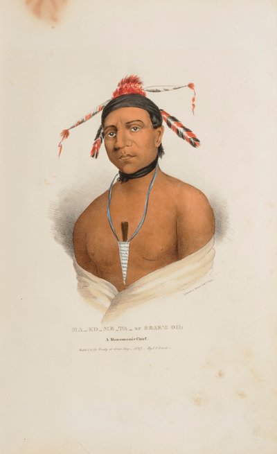 MA-KO-ME-TA oder das Bärenöl; Ein Monomonie-Häuptling, aus The Aboriginal Portfolio von James Otto Lewis